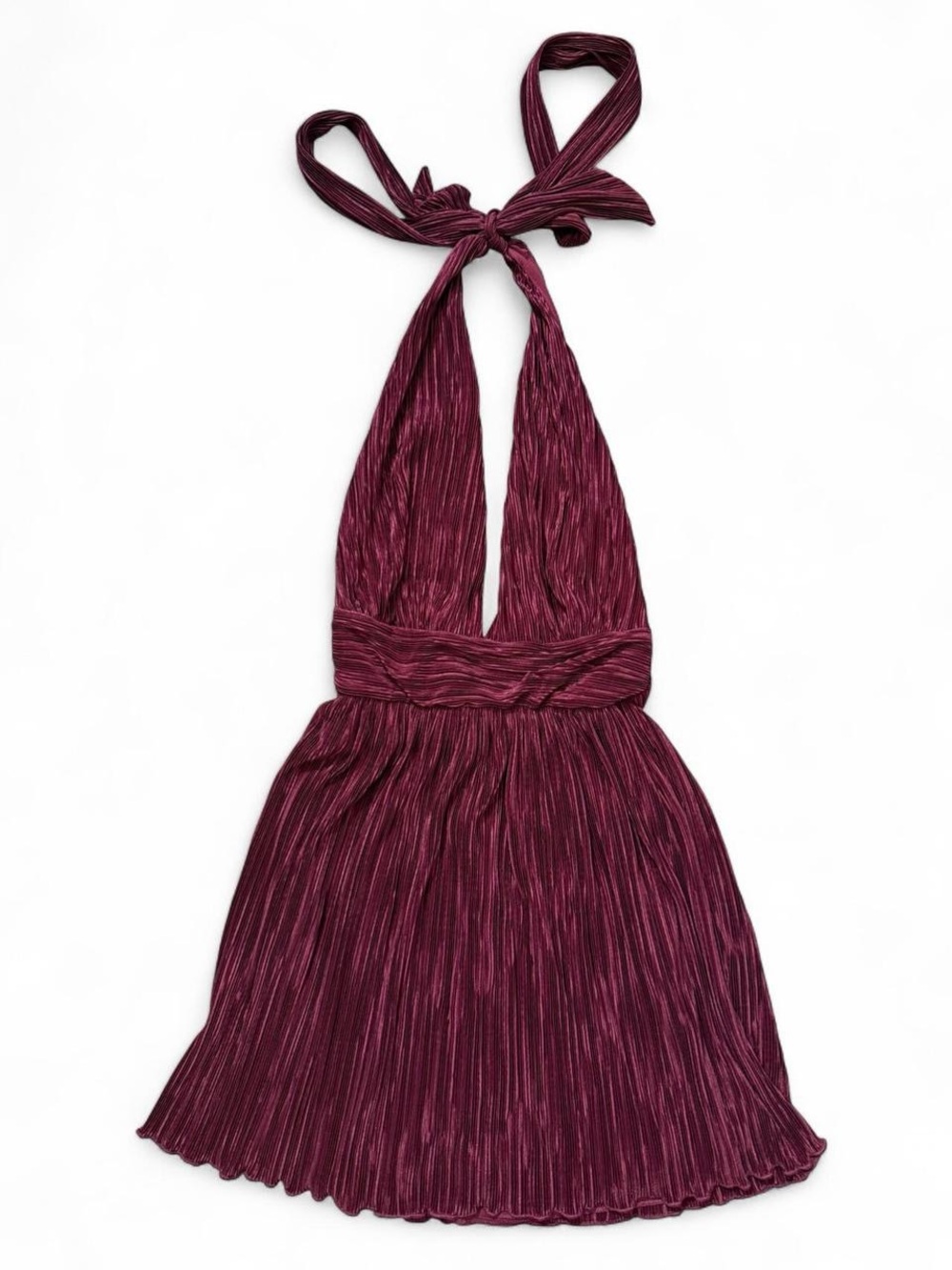 Windsor Magenta Halter Mini Dress Y2K Style